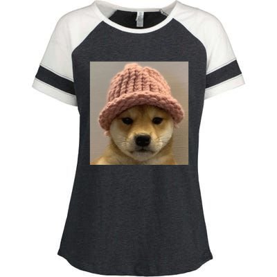 Dog Wif Hat Cryptocurrency Enza Ladies Jersey Colorblock Tee