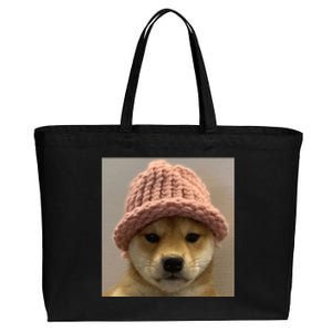 Dog Wif Hat Cryptocurrency Cotton Canvas Jumbo Tote