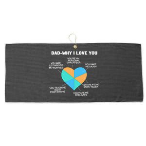 Dad Why I Love You Father Daddy Cool Gift Large Microfiber Waffle Golf Towel