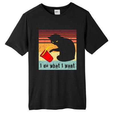 Do What I Want Vintage Black Cat Red Cup Funny My Cat Tall Fusion ChromaSoft Performance T-Shirt