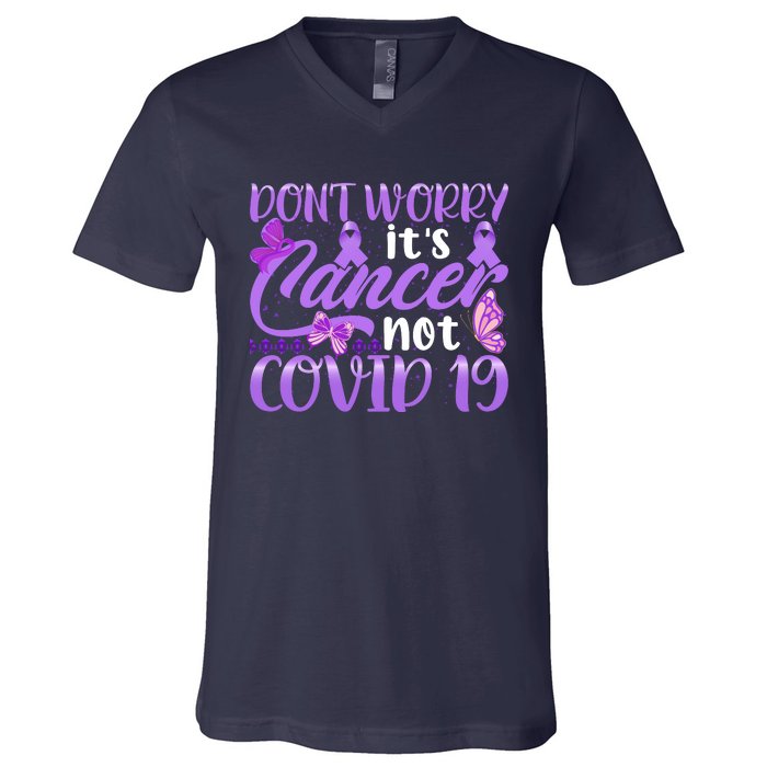 Don't Worry It's Cancer Not Covid 19 Breast Cancer V-Neck T-Shirt