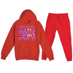 Don't Worry It's Cancer Not Covid 19 Breast Cancer Premium Hooded Sweatsuit Set