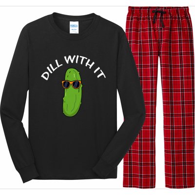 Dill With It Funny Saying Vegetarian Pickle Lovers Long Sleeve Pajama Set