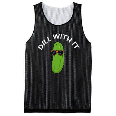 Dill With It Funny Saying Vegetarian Pickle Lovers Mesh Reversible Basketball Jersey Tank