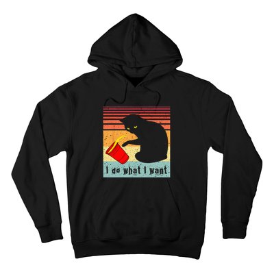 Do What I Want Vintage Black Cat Red Cup Funny My Cat Hoodie