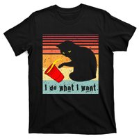 Do What I Want Vintage Black Cat Red Cup Funny My Cat T-Shirt