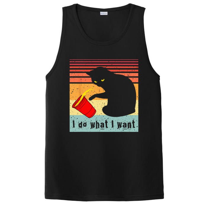 Do What I Want Vintage Black Cat Red Cup Funny My Cat PosiCharge Competitor Tank