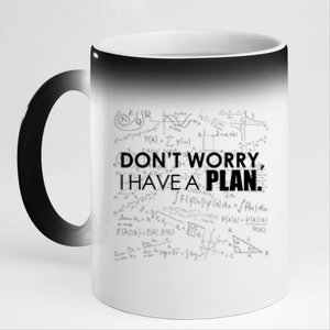 Don't Worry I Have A Plan Funny Math Joke Sarcasm 11oz Black Color Changing Mug