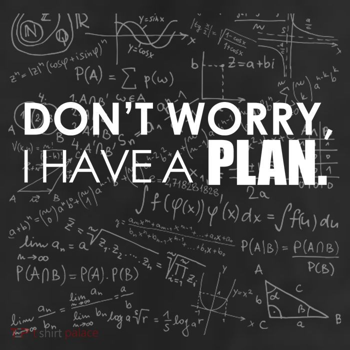 Don't Worry I Have A Plan Funny Math Joke Sarcasm 25L Jumbo Tote