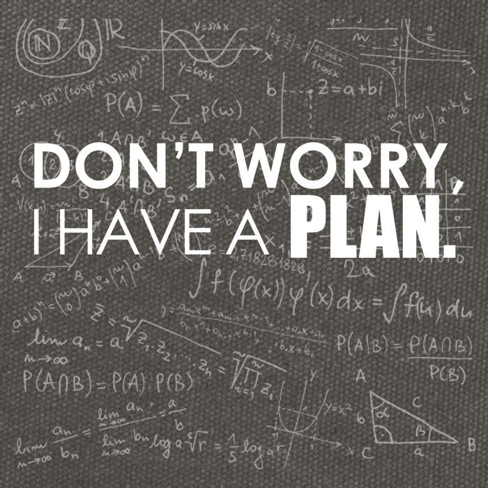 Don't Worry I Have A Plan Funny Math Joke Sarcasm Cotton Canvas Backpack