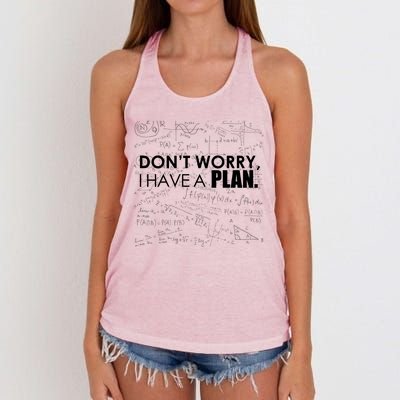 Don't Worry I Have A Plan Funny Math Joke Sarcasm Women's Knotted Racerback Tank