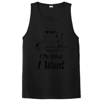 Do What I Want Black Cat Red Cup Funny Graphic PosiCharge Competitor Tank