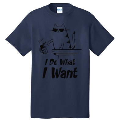 Do What I Want Black Cat Red Cup Funny Graphic Tall T-Shirt