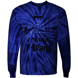 Do What I Want Black Cat Red Cup Funny Graphic Tie-Dye Long Sleeve Shirt