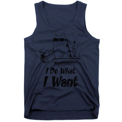 Do What I Want Black Cat Red Cup Funny Graphic Tank Top