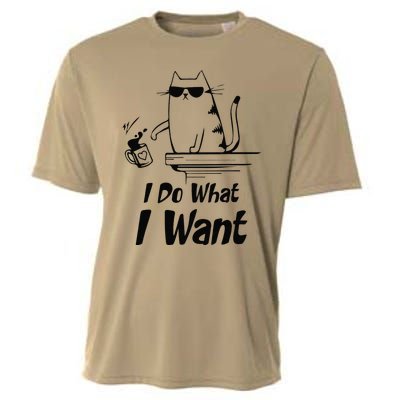 Do What I Want Black Cat Red Cup Funny Graphic Cooling Performance Crew T-Shirt