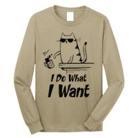 Do What I Want Black Cat Red Cup Funny Graphic Long Sleeve Shirt