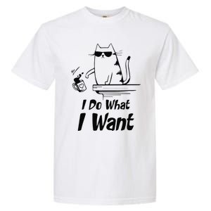 Do What I Want Black Cat Red Cup Funny Graphic Garment-Dyed Heavyweight T-Shirt