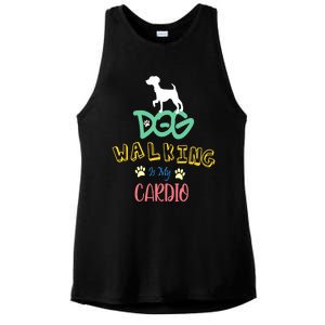 Dog Walking Is My Cardio | Funny Dog walking Ladies PosiCharge Tri-Blend Wicking Tank