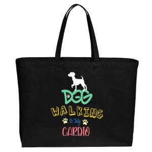 Dog Walking Is My Cardio | Funny Dog walking Cotton Canvas Jumbo Tote