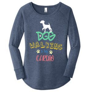 Dog Walking Is My Cardio | Funny Dog walking Women's Perfect Tri Tunic Long Sleeve Shirt