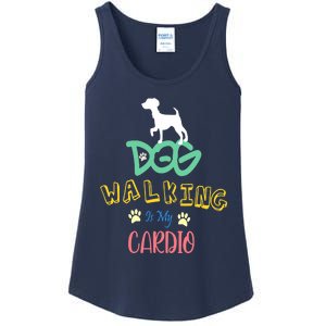 Dog Walking Is My Cardio | Funny Dog walking Ladies Essential Tank