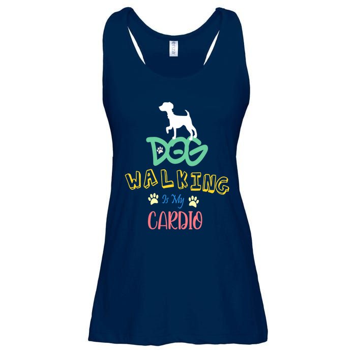 Dog Walking Is My Cardio | Funny Dog walking Ladies Essential Flowy Tank