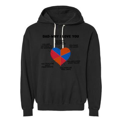 Dad Why I Love You Father Daddy Cool Gift Garment-Dyed Fleece Hoodie