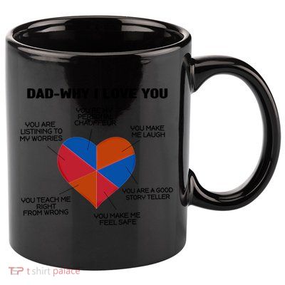 Dad Why I Love You Father Daddy Cool Gift 11oz C Handle Ceramic Mug