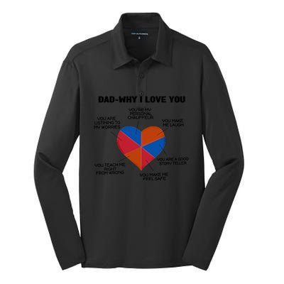 Dad Why I Love You Father Daddy Cool Gift Silk Touch Performance Long Sleeve Polo