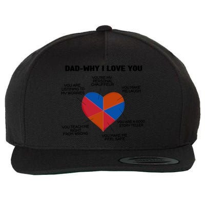 Dad Why I Love You Father Daddy Cool Gift Wool Snapback Cap