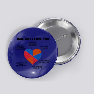 Dad Why I Love You Father Daddy Cool Gift Button