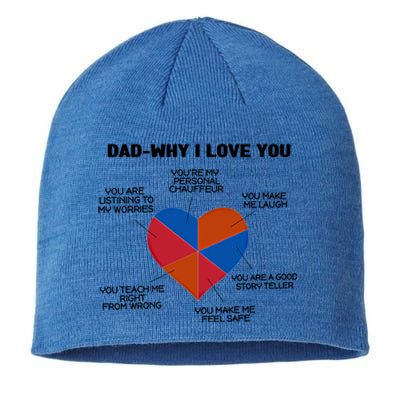 Dad Why I Love You Father Daddy Cool Gift Sustainable Beanie