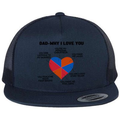 Dad Why I Love You Father Daddy Cool Gift Flat Bill Trucker Hat