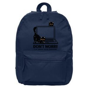 DonT Worry IM From Tech Support Cat Funny Cat Lover 16 in Basic Backpack