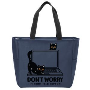 DonT Worry IM From Tech Support Cat Funny Cat Lover Zip Tote Bag