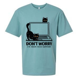 DonT Worry IM From Tech Support Cat Funny Cat Lover Sueded Cloud Jersey T-Shirt