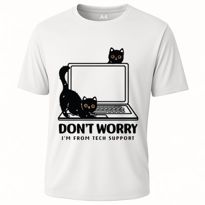 DonT Worry IM From Tech Support Cat Funny Cat Lover Cooling Performance Crew T-Shirt