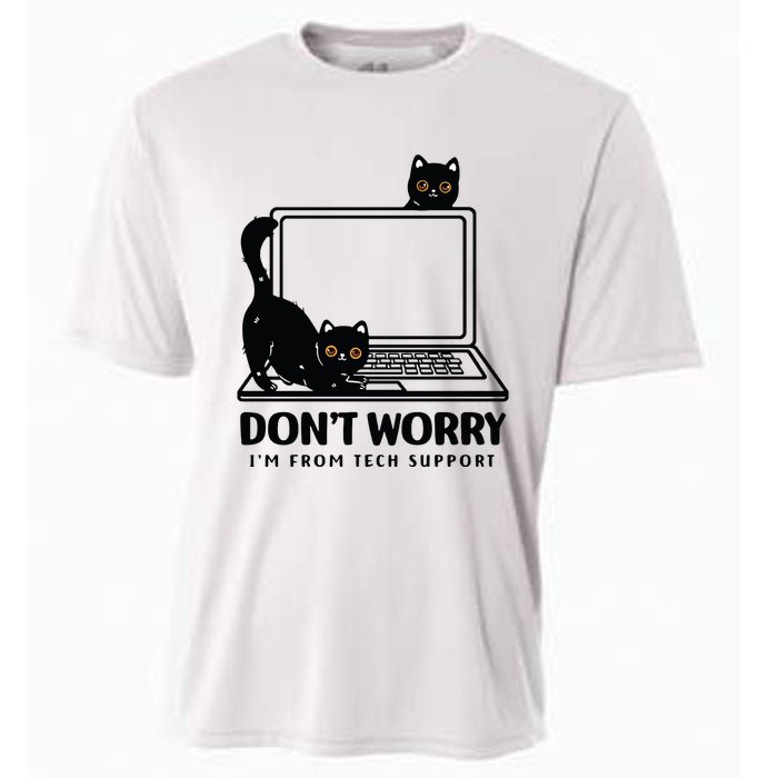 DonT Worry IM From Tech Support Cat Funny Cat Lover Cooling Performance Crew T-Shirt