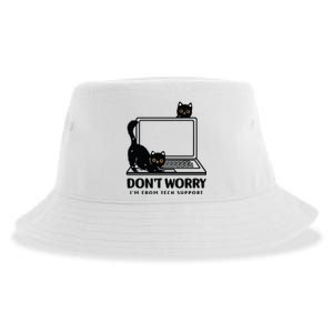 DonT Worry IM From Tech Support Cat Funny Cat Lover Sustainable Bucket Hat