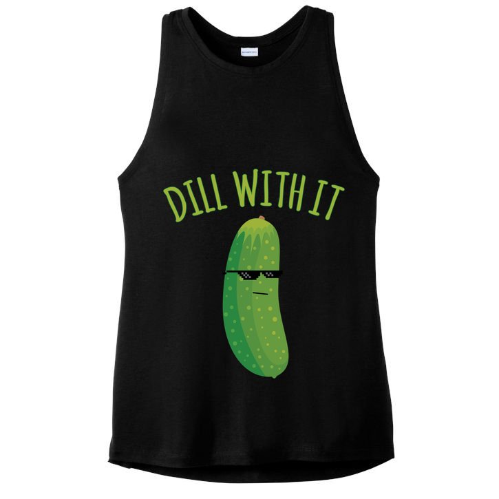 Dill With It Funny Pickle Cute Gift Ladies PosiCharge Tri-Blend Wicking Tank