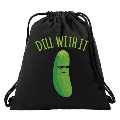 Dill With It Funny Pickle Cute Gift Drawstring Bag