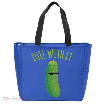 Dill With It Funny Pickle Cute Gift Zip Tote Bag