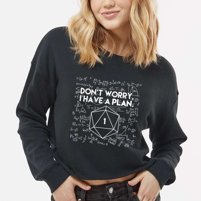 Dont Worry I Have A Plan Funny Critical Fail Cropped Pullover Crew