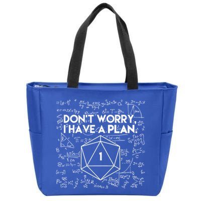 Dont Worry I Have A Plan Funny Critical Fail Zip Tote Bag