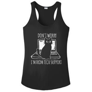 Dont Worry Im From Tech Support Funny Cat Ladies PosiCharge Competitor Racerback Tank