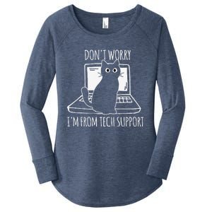 Dont Worry Im From Tech Support Funny Cat Women's Perfect Tri Tunic Long Sleeve Shirt