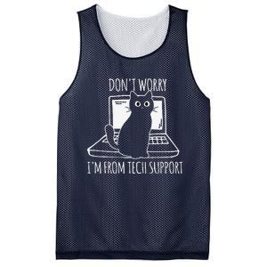 Dont Worry Im From Tech Support Funny Cat Mesh Reversible Basketball Jersey Tank