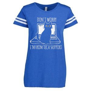 Dont Worry Im From Tech Support Funny Cat Enza Ladies Jersey Football T-Shirt