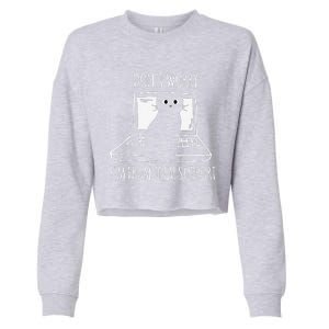 Dont Worry Im From Tech Support Funny Cat Cropped Pullover Crew